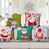 Merry Christmas Home Decorative Cotton Linen Printed Cushion Cover (35C0179)