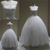 Beading Lace Bodice Tulle Skirt Ball Gown Bridal Wedding Dresses