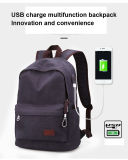 School Bag Canvas Backpack Handbags with USB Charging