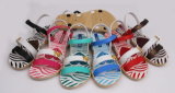 OEM Fashion Pcu PVC Jelly Sandals with Strip Printing (24PUC16-1)