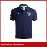 High Quality Embroidery Navy Blue 100 Cotton Polo T Shirts (P105)