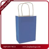 Blue Medium Kraft Paper Bag, Paper Shopping Bag, Kraft Paper Shopping Bag with Print Logo