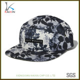 Custom Woven Label Sublimated Camper Leather Strap 5 Panel Hats