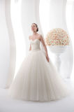 Sweetheart Beading Pearls Top Body Tulle Skirt Ball Gown Wedding Dress