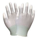 13G Nylon Knitted Safety Work Glove with PU Coating on Fingers