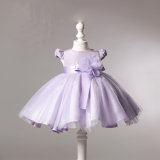 Purple Organza Ball Party Little Girl Gowns