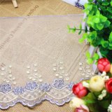 Factory Stock Wholesale 21.5cm Width Embroidery Nylon Net Lace Polyester Embroidery Trimming Fancy Mesh Lace for Garments Accessory & Home Textiles &Curtains