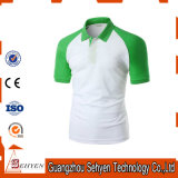 Brand Logo Stylish Sports Green and White Cotton Polo Tshirt