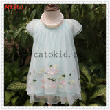 Cute Fashion Chiffon Embroidered Sweety Checkskirt for Baby Clothes