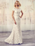Real Sample off-Shoulder Lace Bridal Gown Wedding Dresses