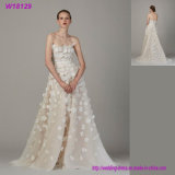 New Fashion Custom Made Puffy Tulle A-Line Wedding Dress with 3D Flowers