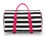 Stripe Canvas Ladies Shoulder Duffel Bags Sports Gift Bags