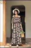 2017 Summer Fashion Floral Print Long Dress Chiffon New Style Women Dresses
