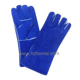 Blue Cow Split Leather Welding Gloves Safety Work Glove
