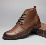 High Quality Fashion Men's Leather Boots Ankle Casual Shoes (AKPX29)