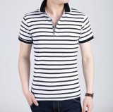 Custom Men's Fashion Yarn Dyed Stripe Polo Shirt