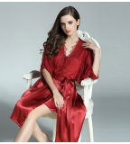 High Quality Lady's Fashion Sleepwear Robes Women 100% Silk Pajamas Dress