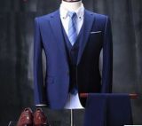 Italian 100% Wool Suit Hand Made Men Navy Blue Suit Mtm Custom Suit