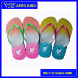 Fashion Slipper Sandal with Double Color Straps for Girl