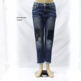 New Designs Photos Trader Company Women Beaded Jeans (20180104)