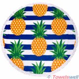 Printed Microfiber Round Beach Towel (Pineapple Gang)