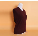 Gn1521ladies' Yak Wool/Cashmere V Neck Pullover Sweater/Garment/Clothes/Knitwear