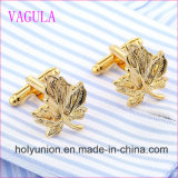VAGULA Quality Hot Selling Brass Leaf Gemelos Cuff Links   (318)