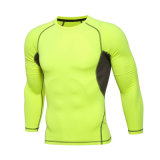 Yellow Long Sleeve Sports Rash Guard Compression Top Shirts for Players