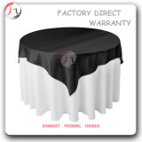 Black and White Soft Smoothly Stain Round Table Cloth (TC-15)