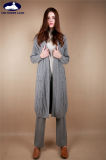 Cashmere Long Cardigan with Cables