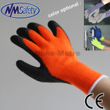 Nmsafety Winter Orange Nappy Acrylic Liner Coated Latex Glove