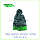 Promotional Grey and Green Winter Knit Hat