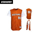 Newest Design Custom Print Orange Street Style Baseball Jersey