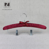 Satin Padded Garment and Skirt Hanger with Metal Clips