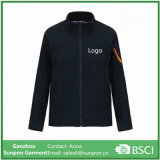High Quality Black Color Softshell Jacket with Factory Price