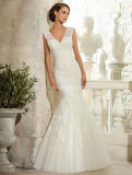Elegant Beading Lace Bridal Gown Sleeveless Wedding Dress