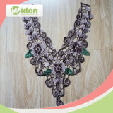 Vintage Lovely Flower Figures Gray and Green 3D Colar Lace