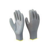 Gray PU Coated Polyester or Nylon Liner Gloves Printing Logo