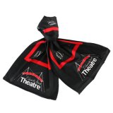 100% Silk Printed Logo Scarf Classic Red and Black for Unform Custome Neckwear