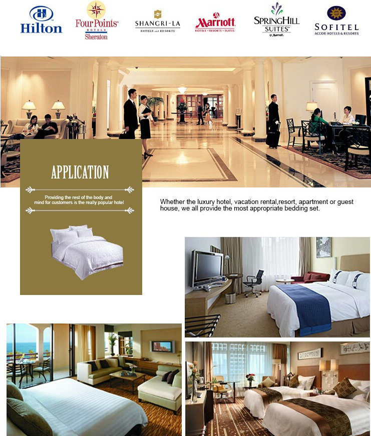 100% Cotton 3cm Stripe Hotel Bedding Set Bed Linen Wholesale Sheet Sets