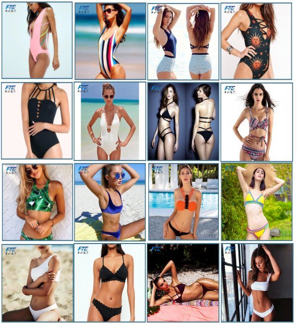 Women Plain Color Fashion Bikini Swimwear Swimsuit