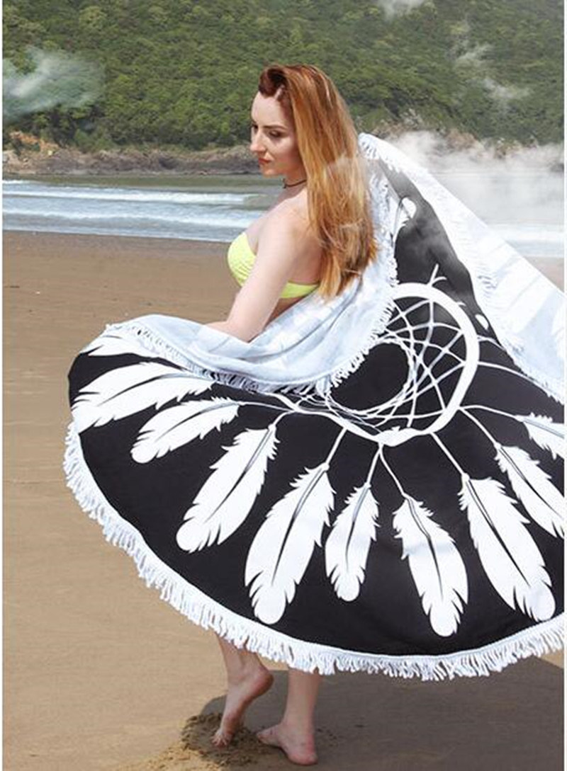 150cm Diameter Multipurpose Mandala 100% Cotton Round Beach Towel