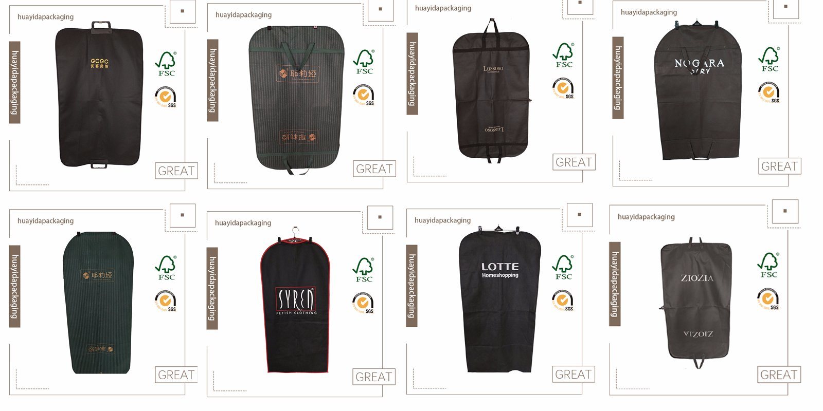 Customized Reusable Storage Foldable Garment Suit Bag