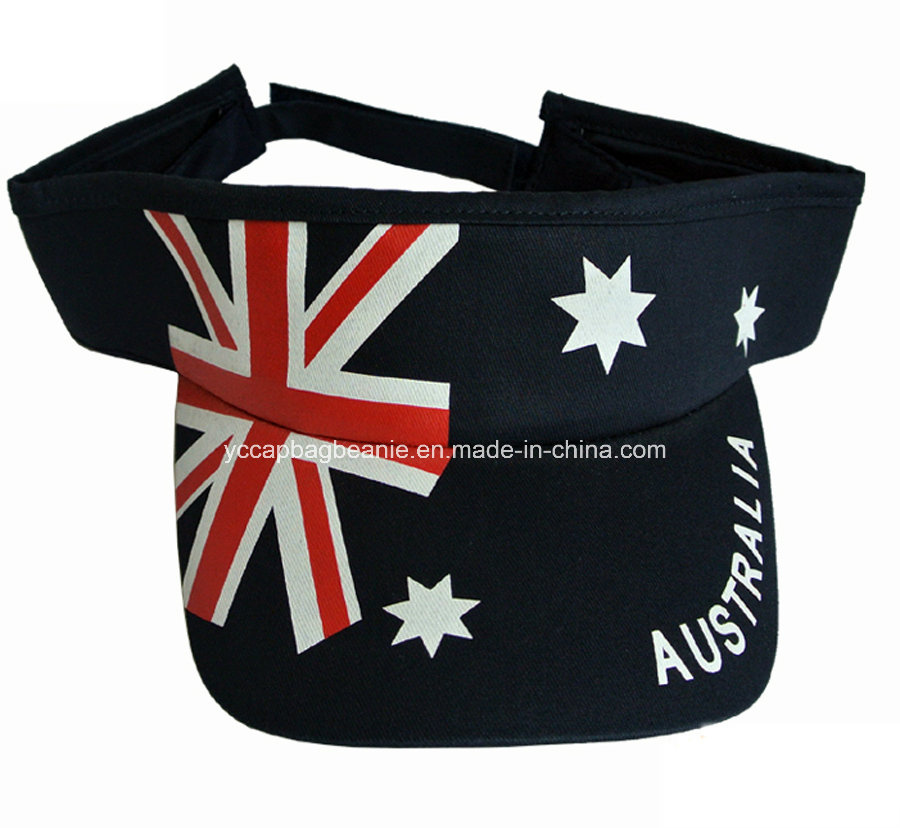 Polyester / Cotton Flag Logo Print Sun Visor Hat