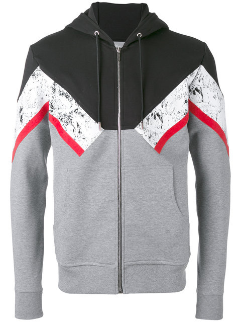 Custom Men's Printed Striped Full Zip up Hoodie