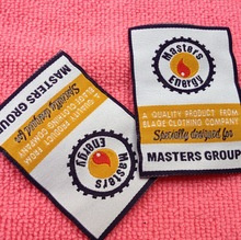 White Damask Woven Labels for Bedding