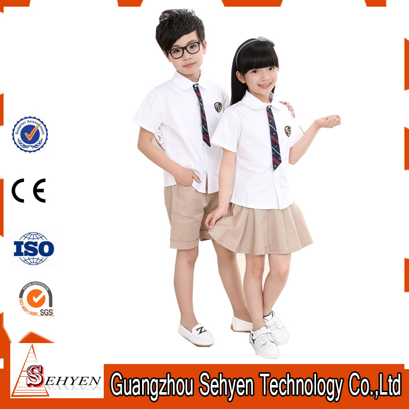 100% Cotton Kids Clothes Set Primary School Uniform Designs