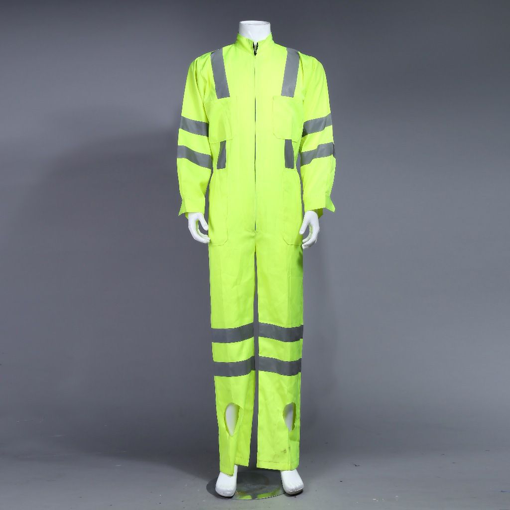 Poly Hi-Viz Reflective Coverall Uniform with Reflective Tape (BLY1008)