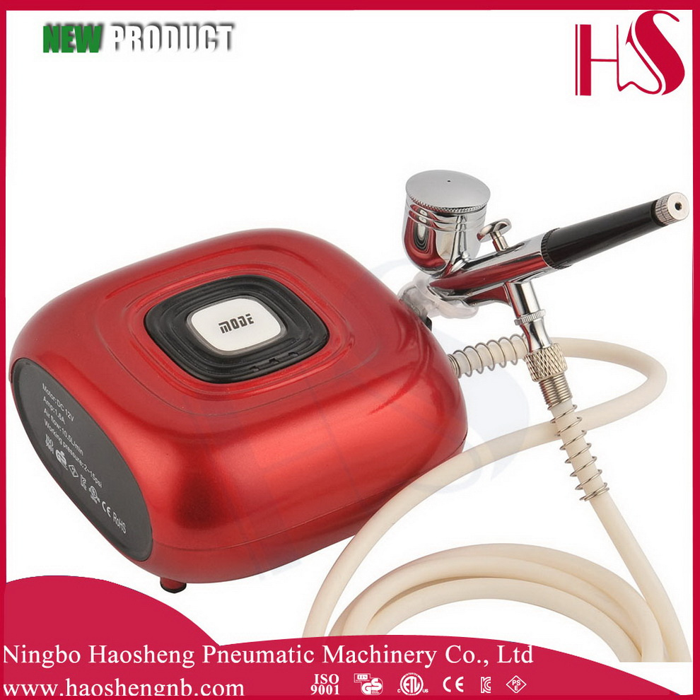 HS08-6AC-Sk Airbrush Compressor Kit Portable Make up /Cake Decorating/Nail Tattoos