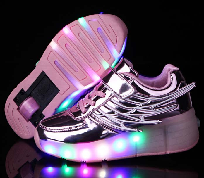 Shinning Flashing Single Wheel Roller Skate Shoes